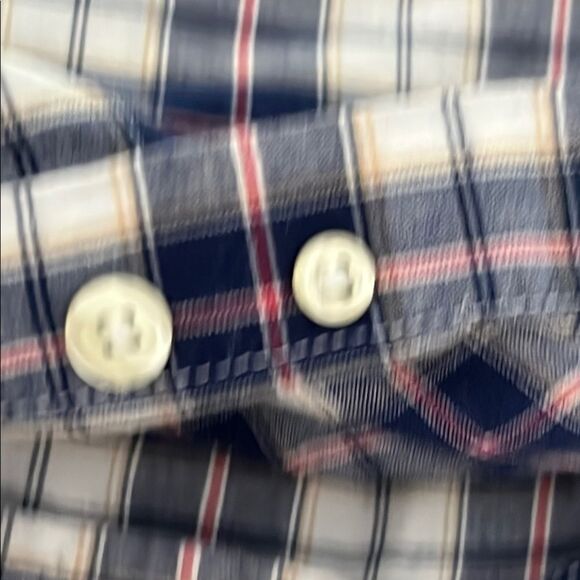 Brooks Brothers LG Blue and White Casual Button Down Shirt Short Sleeve Sz L - Picture 7 of 7